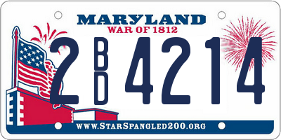 MD license plate 2BD4214