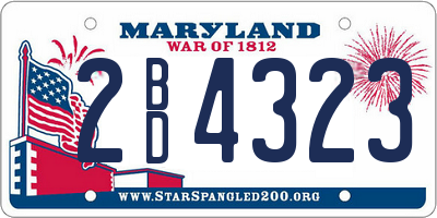 MD license plate 2BD4323