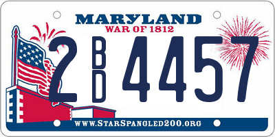 MD license plate 2BD4457