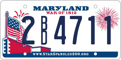 MD license plate 2BD4711