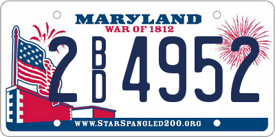 MD license plate 2BD4952
