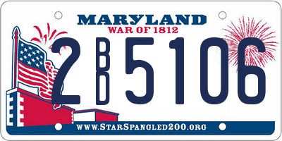 MD license plate 2BD5106