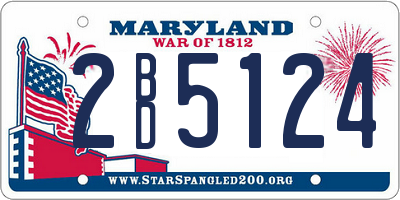 MD license plate 2BD5124