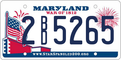 MD license plate 2BD5265