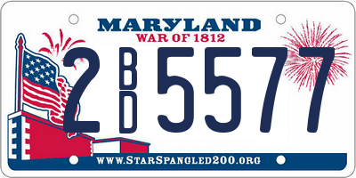 MD license plate 2BD5577