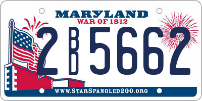 MD license plate 2BD5662