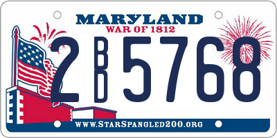MD license plate 2BD5768