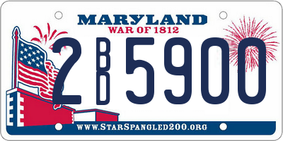 MD license plate 2BD5900