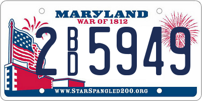 MD license plate 2BD5949