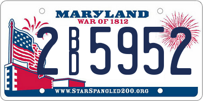 MD license plate 2BD5952