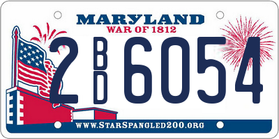 MD license plate 2BD6054