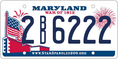 MD license plate 2BD6222