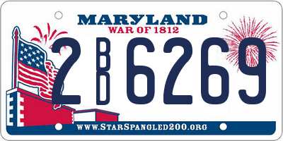 MD license plate 2BD6269