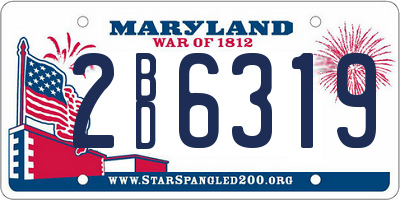 MD license plate 2BD6319