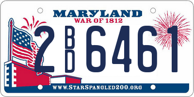 MD license plate 2BD6461