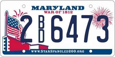MD license plate 2BD6473