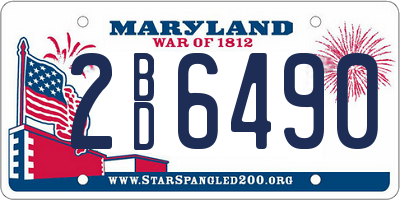 MD license plate 2BD6490