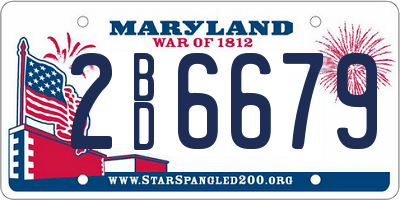 MD license plate 2BD6679