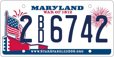 MD license plate 2BD6742