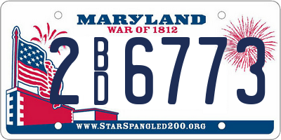 MD license plate 2BD6773