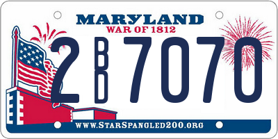 MD license plate 2BD7070