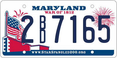 MD license plate 2BD7165