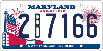 MD license plate 2BD7166