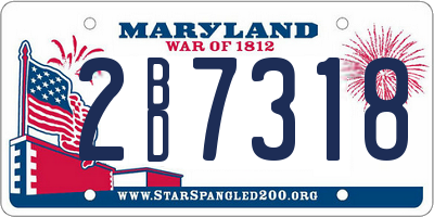 MD license plate 2BD7318