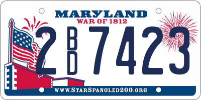 MD license plate 2BD7423