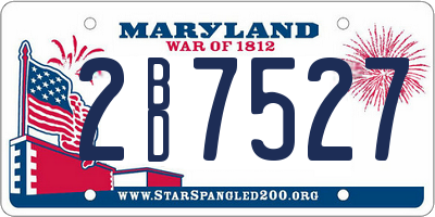 MD license plate 2BD7527
