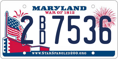 MD license plate 2BD7536