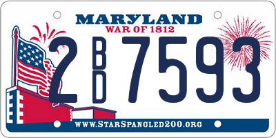 MD license plate 2BD7593