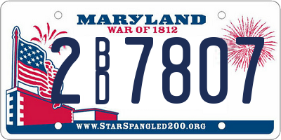 MD license plate 2BD7807