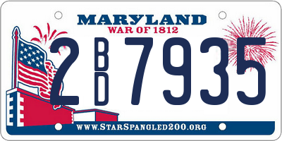 MD license plate 2BD7935
