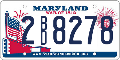 MD license plate 2BD8278
