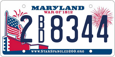 MD license plate 2BD8344