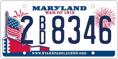 MD license plate 2BD8346
