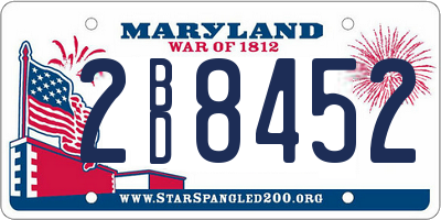 MD license plate 2BD8452