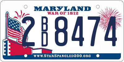 MD license plate 2BD8474