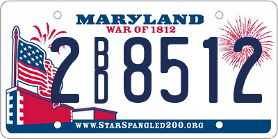 MD license plate 2BD8512