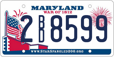 MD license plate 2BD8599