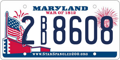 MD license plate 2BD8608