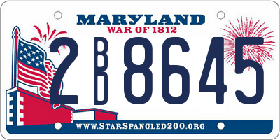 MD license plate 2BD8645