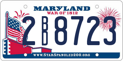 MD license plate 2BD8723