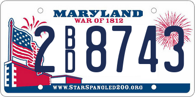 MD license plate 2BD8743