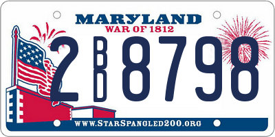 MD license plate 2BD8798