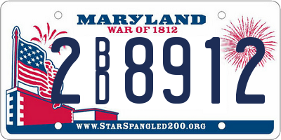 MD license plate 2BD8912