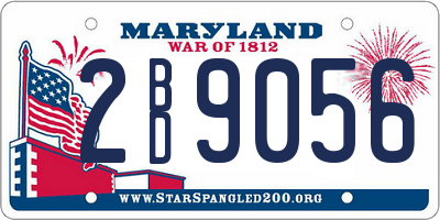 MD license plate 2BD9056