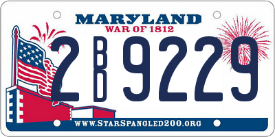 MD license plate 2BD9229
