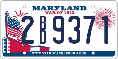 MD license plate 2BD9371